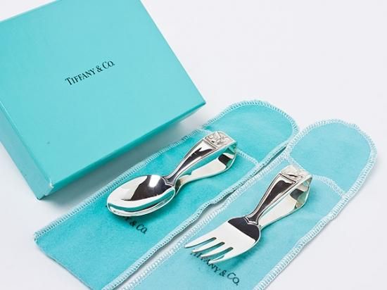 送料無料】ティファニー シルバーベビースプーン＆フォーク ti-spoon