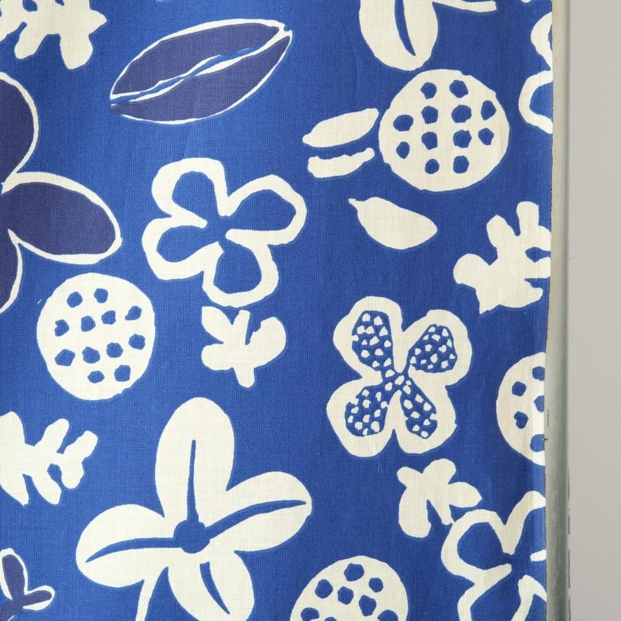 北欧スウェーデン生地 レトロデザインファブリック Blue-white