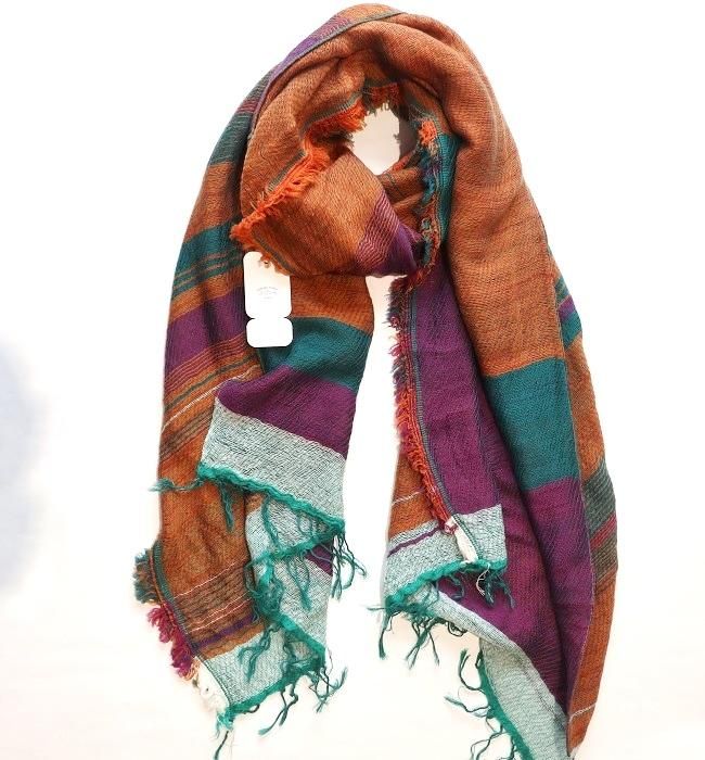 tamaki niime タマキニイメ roots shawl middle wool×cotton OR GR