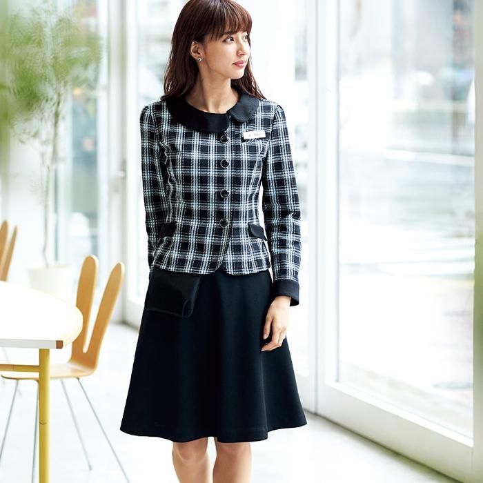 51753（ジョア）enjoie フレアスカート 華やぎコンシェルジュ 制服 黒