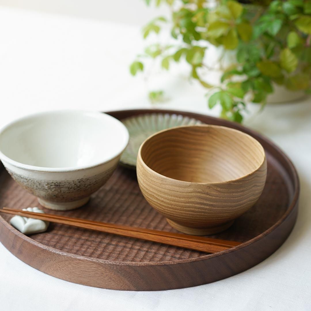 丸盆ウォルナット30cm 堀宏治 ｜ 生活普段議shop
