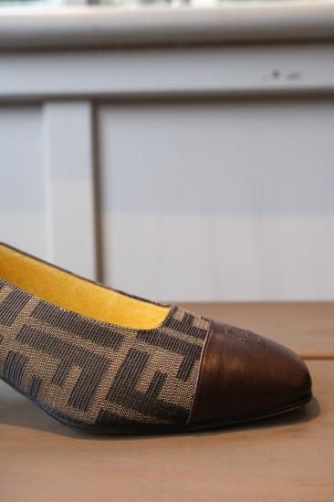 FENDI│フェンディ│ズッカ柄ヒールパンプス│ブラック│サイズ36