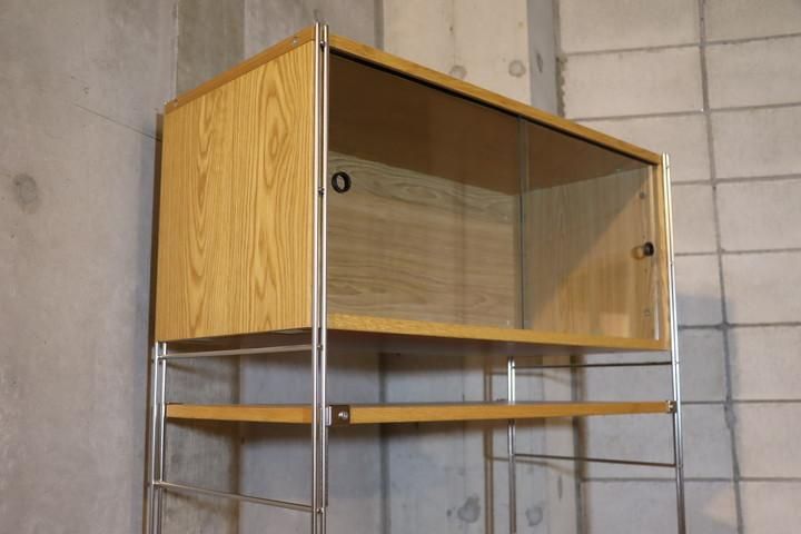 値下げ/無印良品(MUJI)のステンレス×オーク材、ガラス引き戸・フラップ