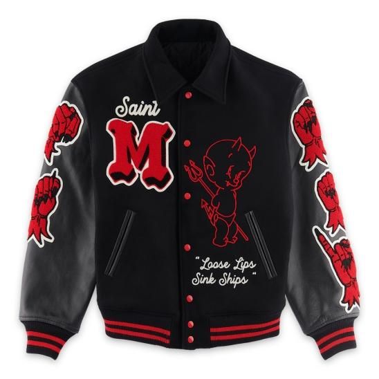 SAINT MXXXXXX(セントマイケル) 商品ページ - VARSITY JKT DEVIL M / BLACK