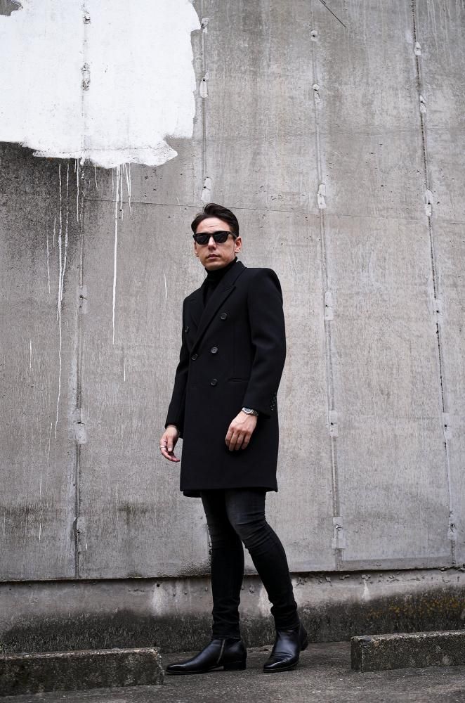 SAINT LAURENT (サンローラン) DOUBLE BREASTED WOOL COAT ダブル