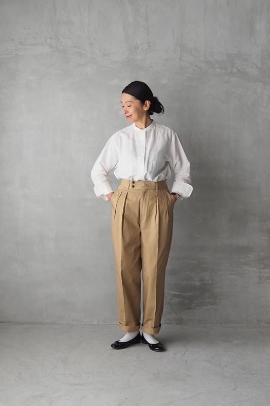 HAND ROOM WOMENS | ツータック チノトラウザーズ - Daja オンラインストア