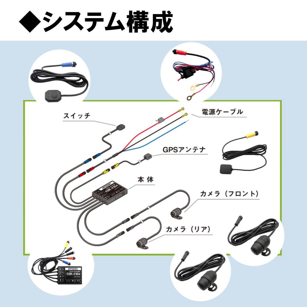 ドライブレコーダー バイク ハイスペックモデル 前後2カメラ＋GPS