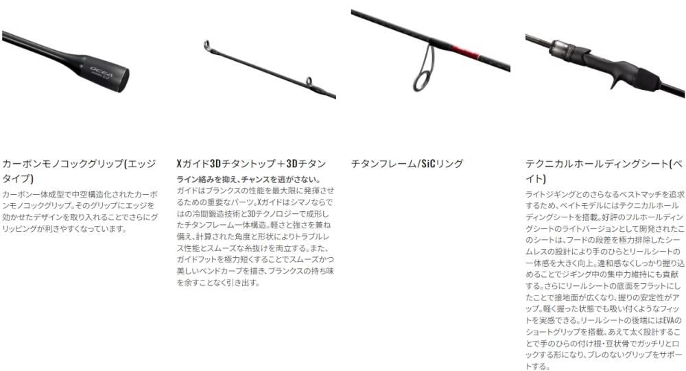 シマノ 24 オシアジガーLJ ベイトモデル B63-1 / ジギングロッド