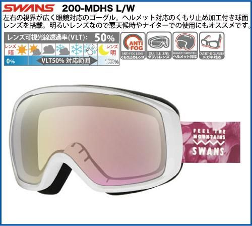 2023 SWANS（スワンズ）200-MDHS L/W スノーゴーグル ミラーレンズ
