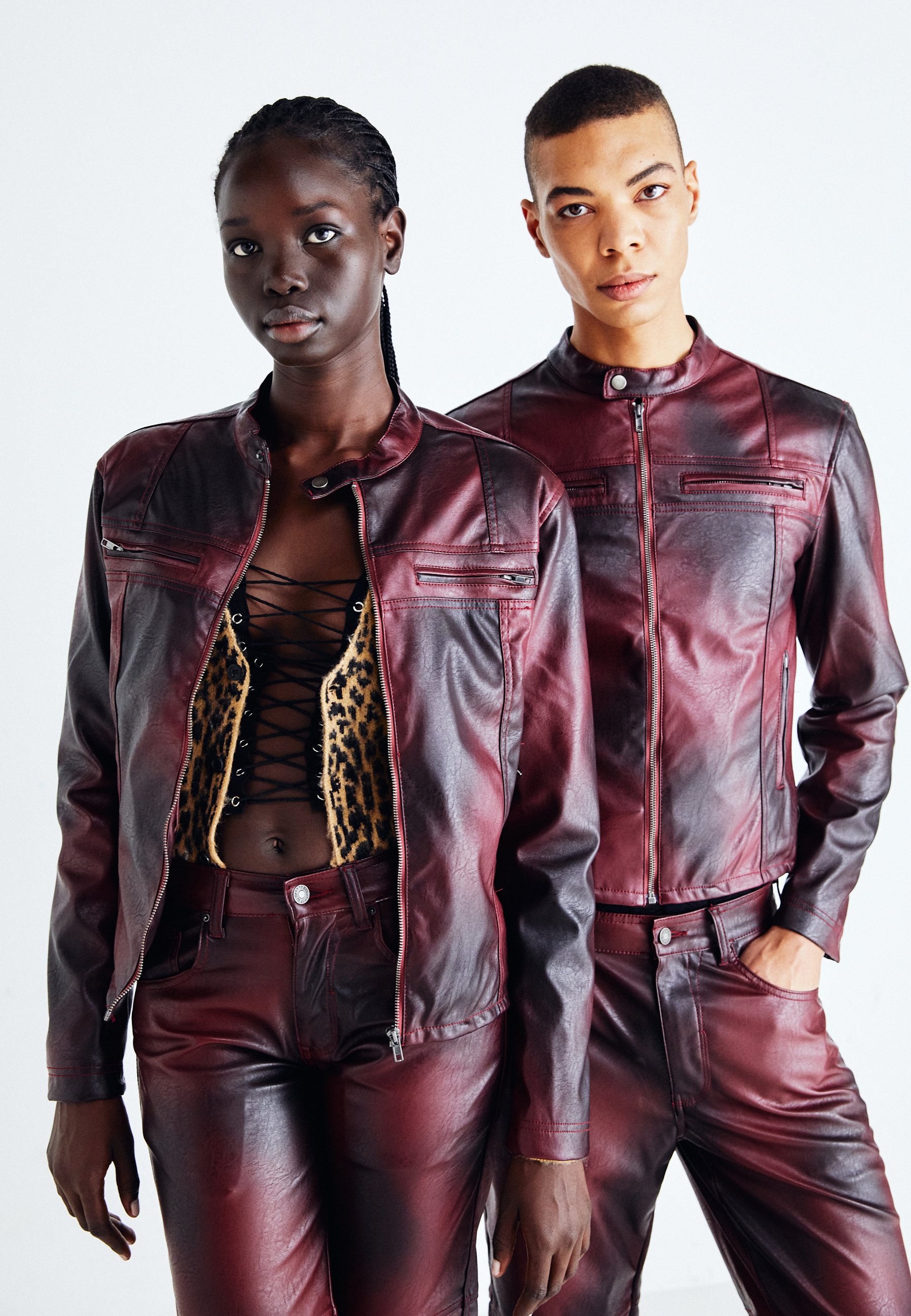 Jaded London OXBLOOD PISTON UNISEX - Faux leather jacket - oxblood