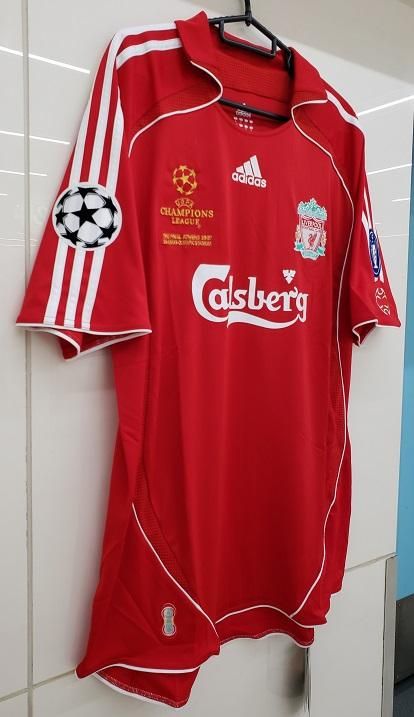 リバプール（H) UEFA CL決勝2007 ジェラード＃8+金刺繍+パッチ2個！