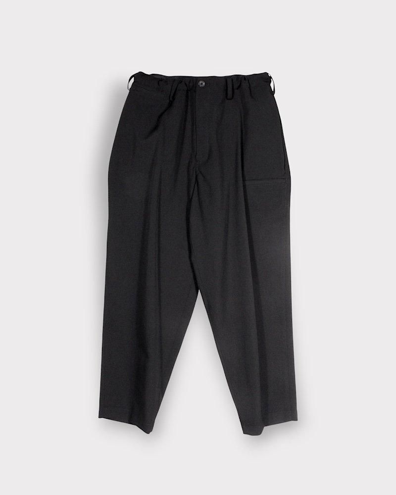 Yohji Yamamoto POUR HOMME】WOOL GABARDINE SIDE 3ST TUCK PANTS