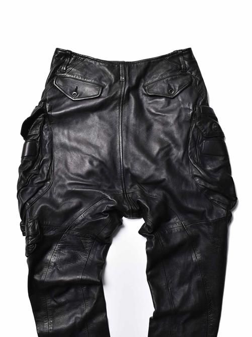 JULIUS[ユリウス] / GORDINI / LEATHER GAS MASK CARGO PANTS レザー
