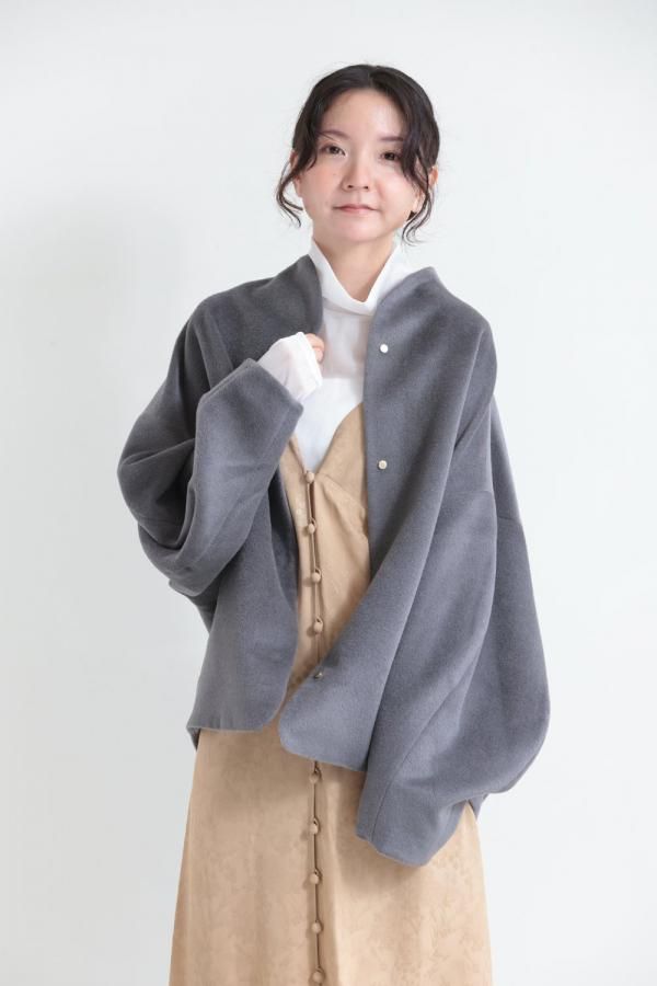 Mame Kurogouchi(マメ) Beaver Finished Alpaca Wool Blouson GREY