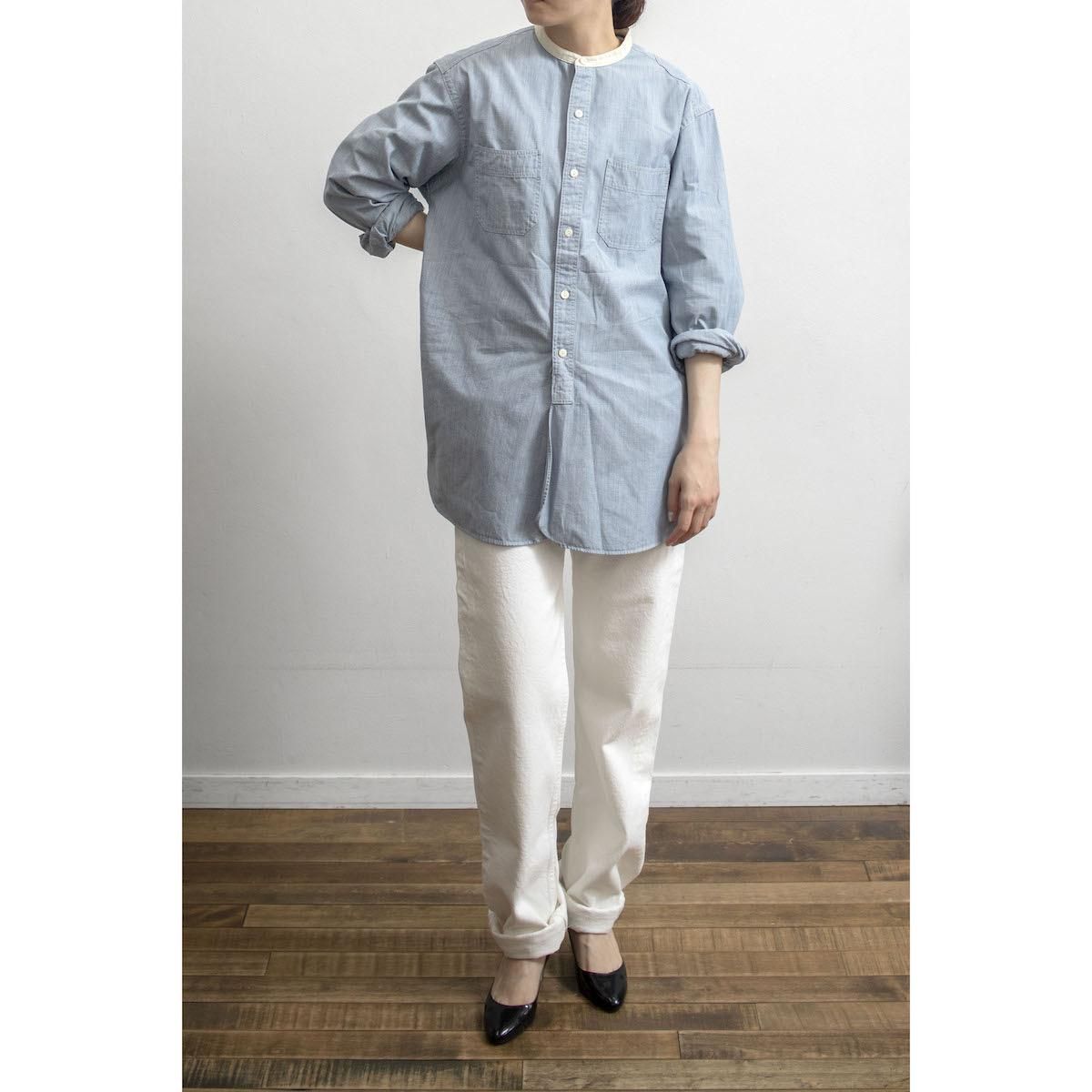 レディース] RRL ダブルアールエル オーバーサイズ バンドカラーシャツ