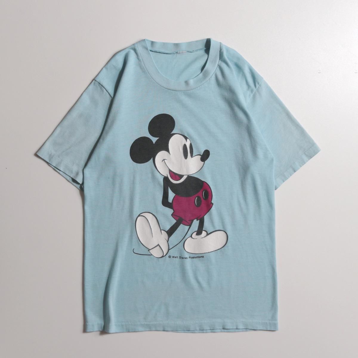 レディース] 1970s ヴィンテージ ミッキーマウス Tシャツ ライトブルー