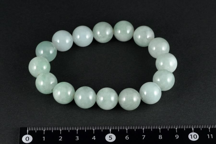 本翡翠 13.5mm玉 ブレスレット (ミャンマー産)｜天然石通販キラリ石