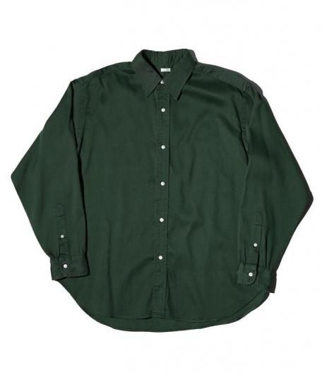A.PRESSE Double Weave Twill Regular Collar Shirt [GREEN] - Fresh