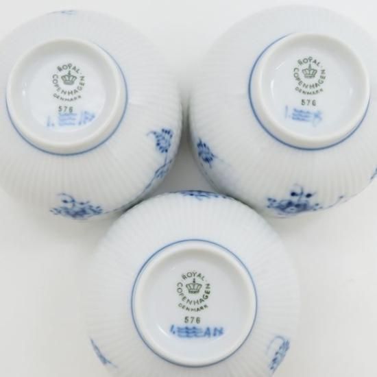 ロイヤルコペンハーゲン 茶器セット□ブルーフルーテッド プレイン