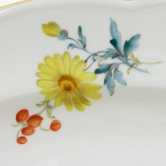 マイセン プレート□ベーシックフラワー ブーケ 三つ花 オーバル