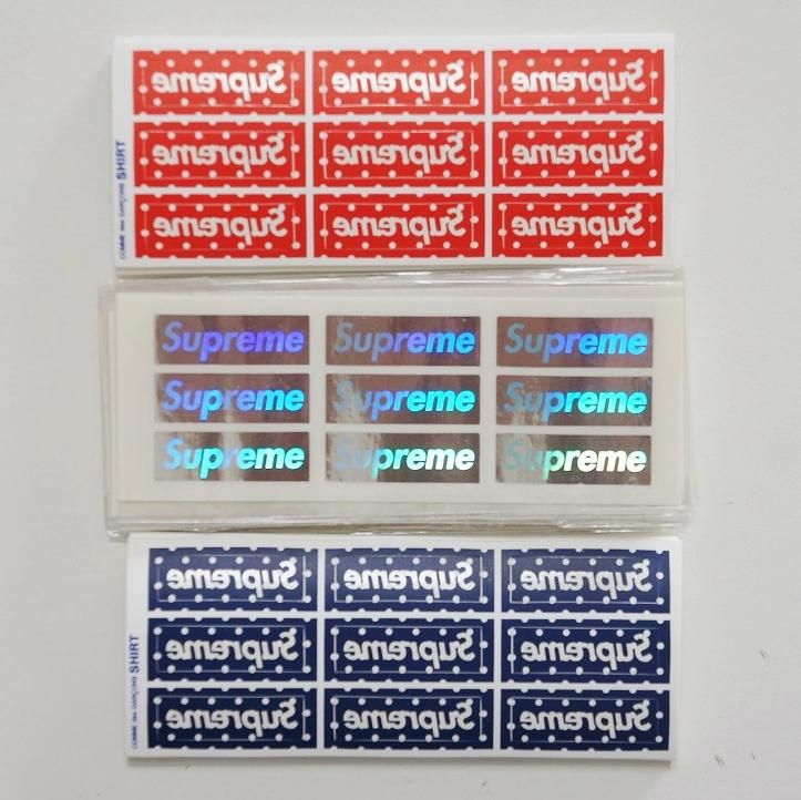 希少 レア Supreme ホログラム ボックスロゴ ステッカー ブルー