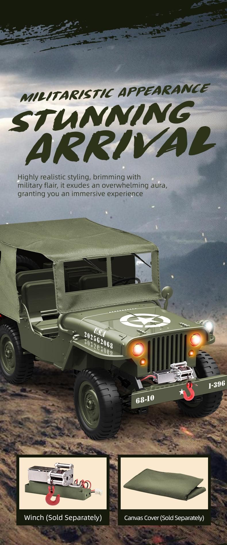 JJRC C8815 Willys ミリタリージープ 1/10スケール RCロッククローラー