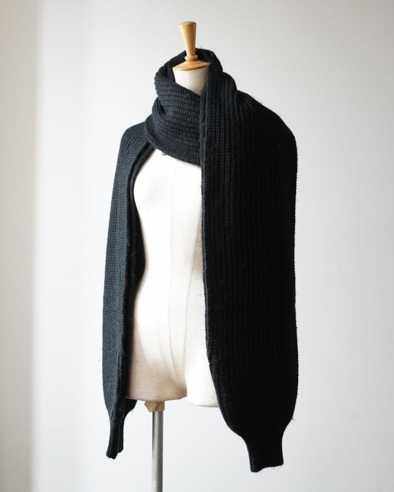RIB KNIT SLEEVE/SCARF (BLACK) - IDIOME | ONLINE SHOP 熊本の