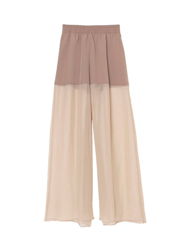 TAFFETA × CHIFFON PANTS-タフタ×シフォンパンツ-HYKE（ハイク）通販