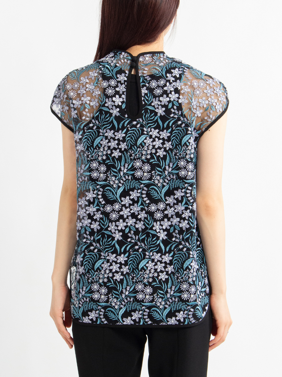 Floral Lace French Sleeve Top-フローラルレースフレンチスリーブ