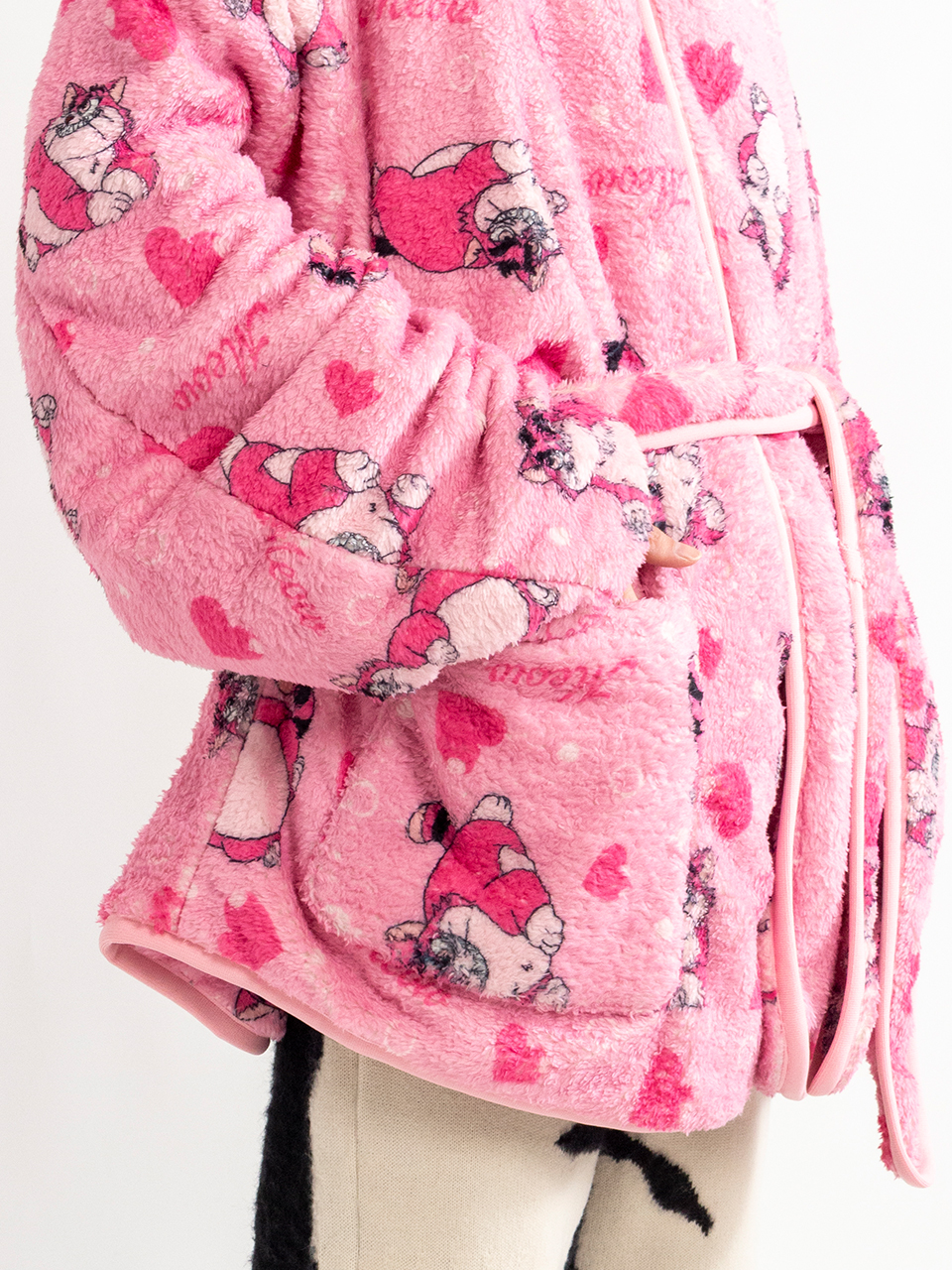 CARTOON PRINT BLANKET COAT-カートゥーンプリントブランケットコート