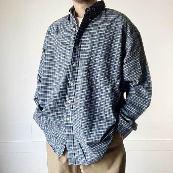美品 90s ラルフローレン BIG SHIRT チェック柄 ビッグシャツ XXL 長袖