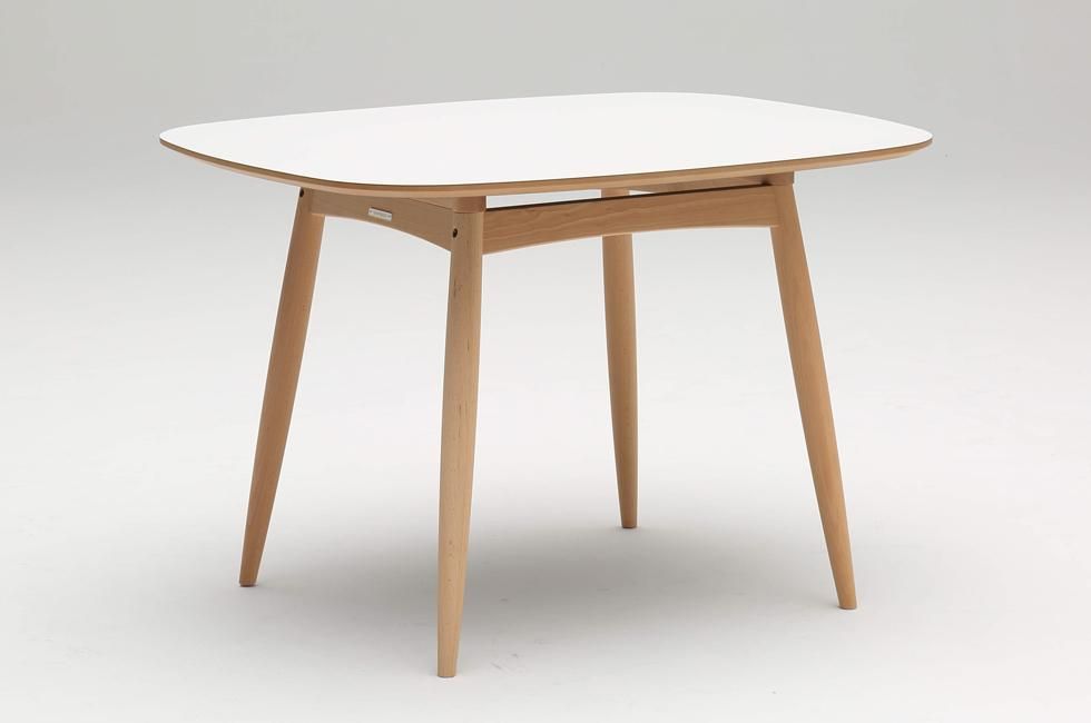 カリモク60+ Dテーブルホワイト/ピュアビーチ色 | Plain Table
