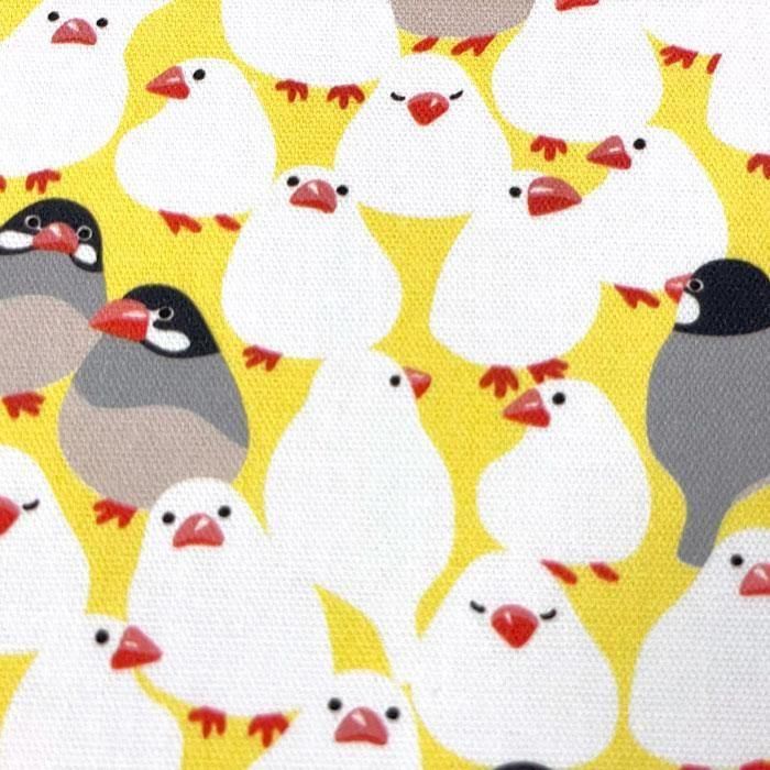 もちもち文鳥 | 鳥柄生地 - 布生地通販 -柄がかわいい！おしゃれな布