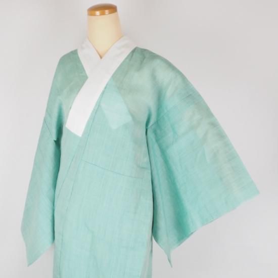 小千谷 長襦袢【本麻 反物】ミントグリーン - モダン着物小物 梅屋