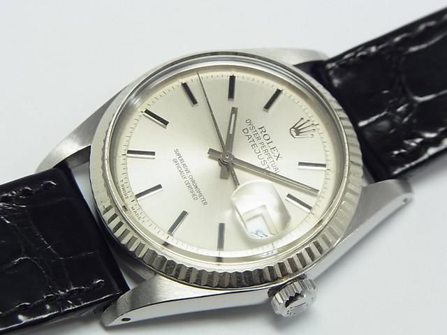 ロレックス 旧型デイトジャスト WGベゼル Ref.1601/4 正規保証書付