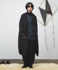 美品☆ドゥルカマラ ヘリンボーン フード コート ドロップショルダー