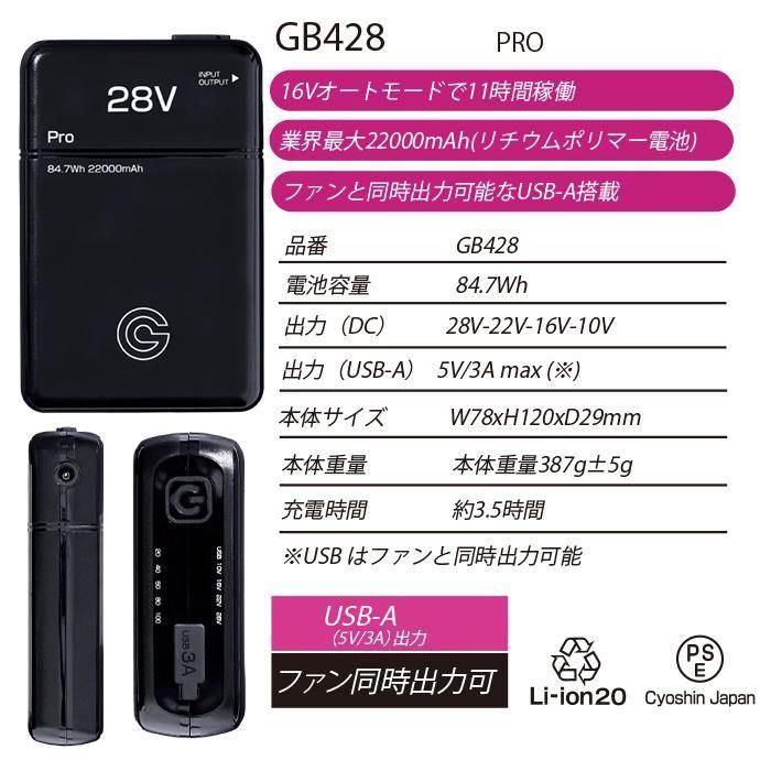 長信ジャパン GP980-GB428-SET（ファン+バッテリーセット）｜空調服専門店