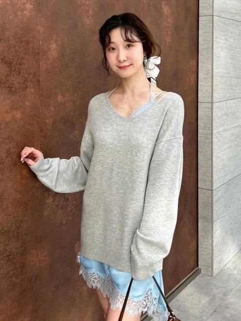 Lily Brown （リリーブラウン)カシミヤブレンドニットセットサテン
