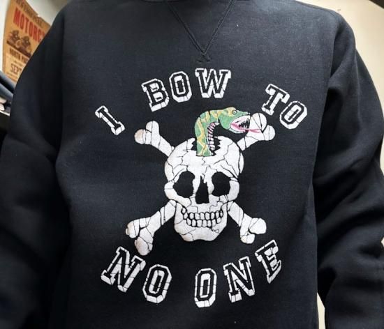 JELADO Skull Snake Sweat Shirt スカルスネークフロッキープリント