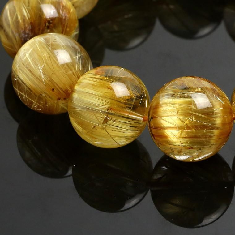 オーナー秘蔵] ゴールドルチルクォーツブレスレット 19.1-19.8mm #4551