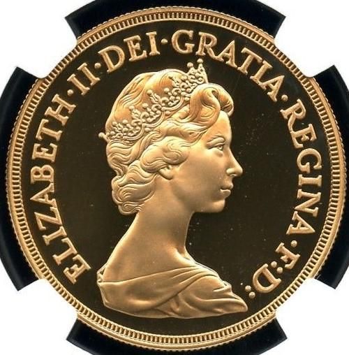 イギリス 1984 エリザベス2世 ヤングエリザベス 5ポンドプルーフ金貨