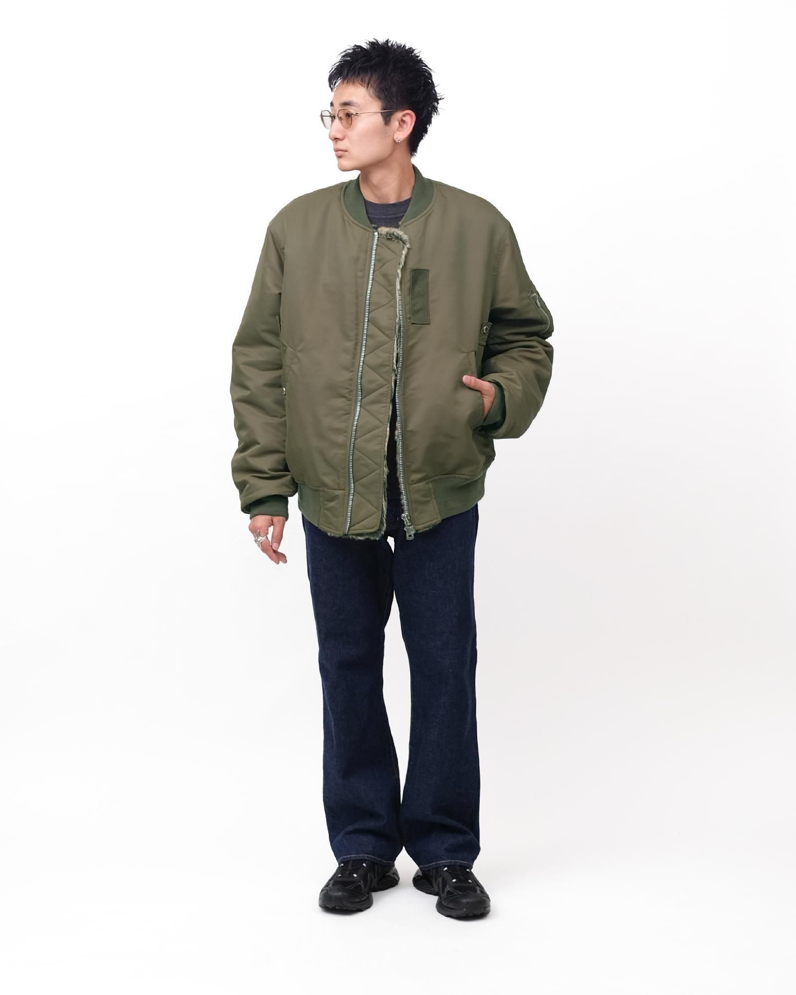 TAKAHIROMIYASHITATheSoloist. faux fur lining flight jacket. #olive