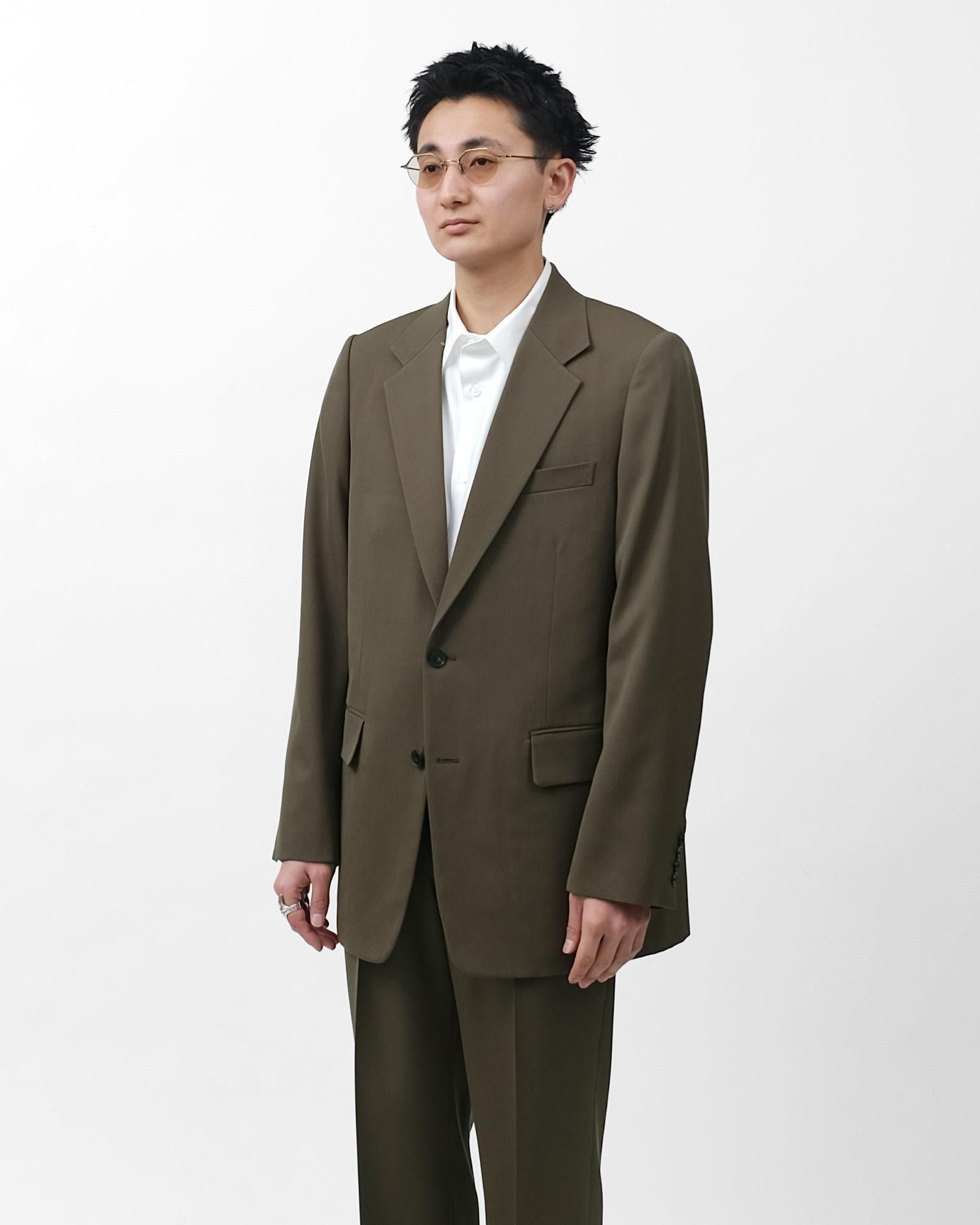 AURALEE LIGHT WOOL MAX GABARDINE JACKET #DARK OLIVE [A26SJ02MG