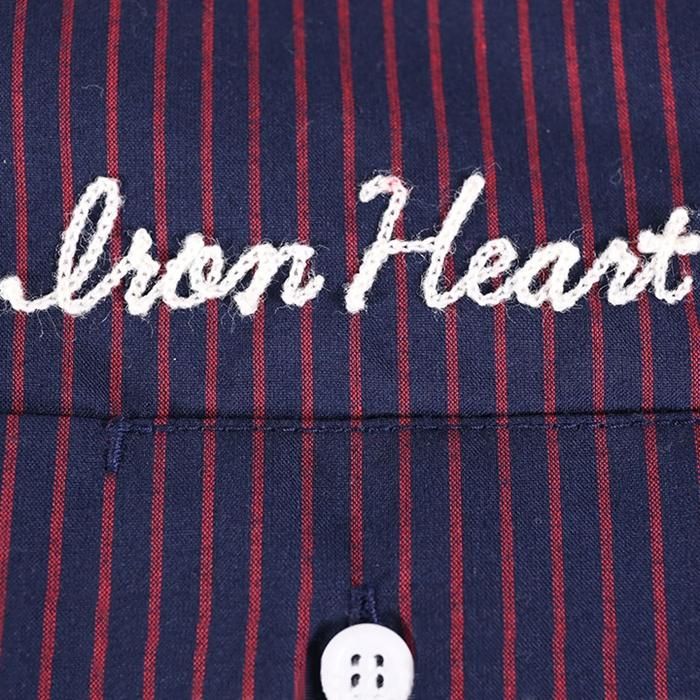 IRON HEART 【アイアンハート】 T/Cストライプ半袖ワークシャツ