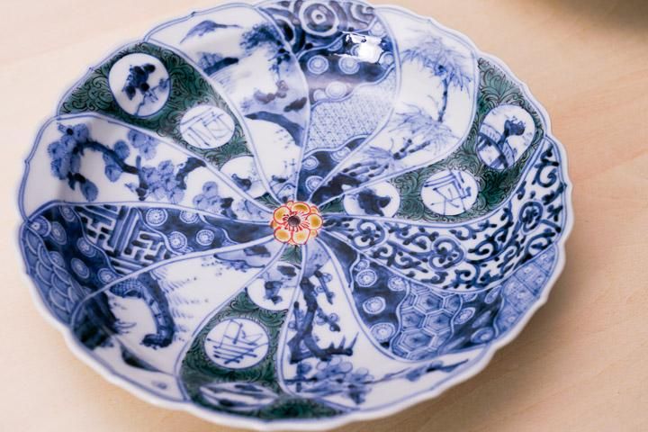 宮内庁御用窯】6号皿揃 色絵祥瑞/山本長左 （木箱入り） - 和食器の