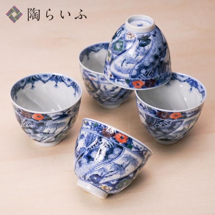 宮内庁御用窯】汲出揃 色絵祥瑞/山本長左 （木箱入り） - 和食器の通販