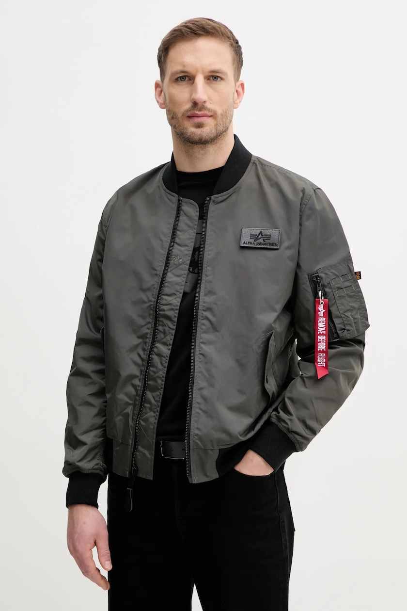 Alpha Industries bomber jacket Ma-1 Ttc men's gray color at PRM US