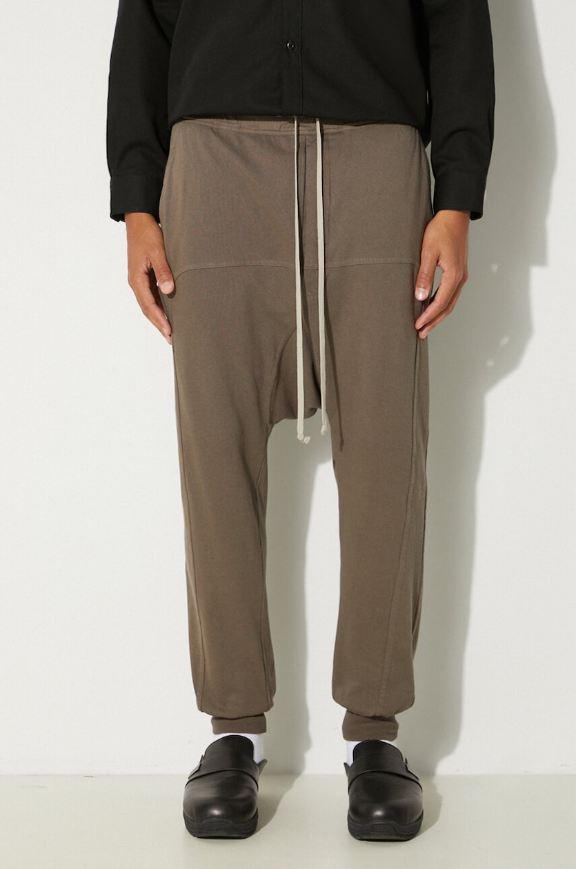 Rick Owens cotton joggers Prisoner Drawstring gray color smooth