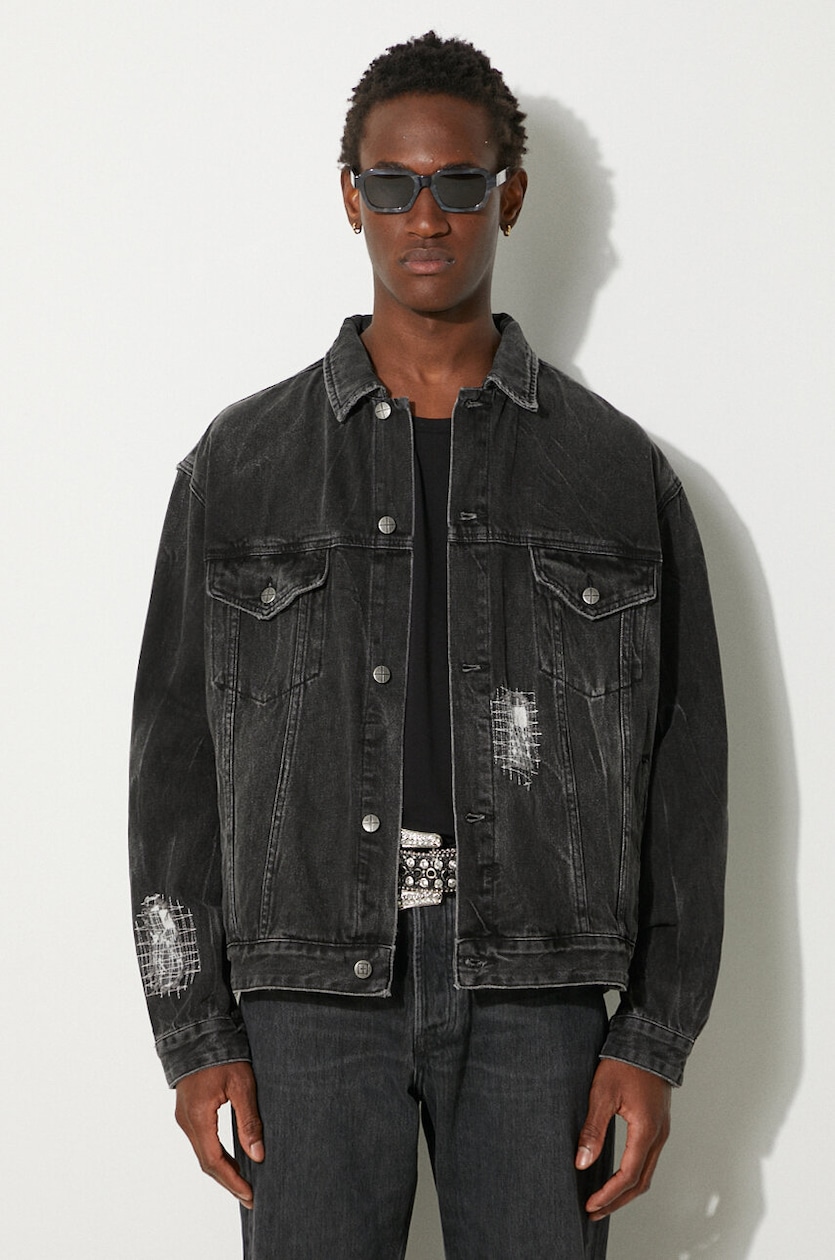 KSUBI denim jacket Cropped men's black color at PRM US