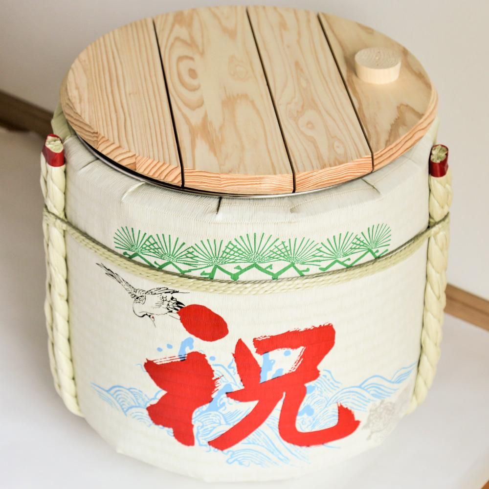 お手軽鏡開き祝樽4斗(空樽) 祝・鶴亀 - 樽酒・鏡開きのレンタルと通販